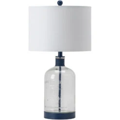 Amelia 27 Inch 150.00 Watt Clear And Blue Table Lamp Portable Light