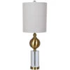Dupuis 29 Inch 150 Watt Brass And Clear Table Lamp Portable Light -Crestview cvabs1235 lg