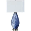 Emma 33 Inch 150 Watt Blue Table Lamp Portable Light -Crestview cvabs1436 lg