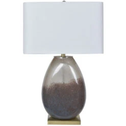 Noah 30 Inch 150 Watt Smoked And Antique Brass Table Lamp Portable Light