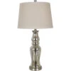 Chloe 34 Inch 150 Watt Mercury And Brushed Nickle Table Lamp Portable Light -Crestview cvabs1633a lg