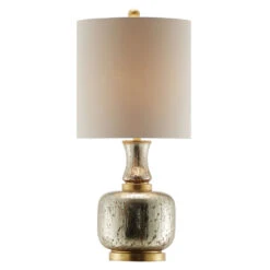Harper 30 Inch 150 Watt Mercury And Gold Leaf Table Lamp Portable Light