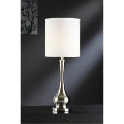 Camden 32 Inch 150 Watt Brushed Nickel Table Lamp Portable Light