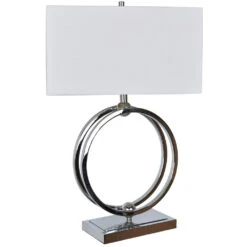 Neveu 29 Inch 150 Watt Chrome Table Lamp Portable Light
