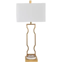 Carlisle 35 Inch 100 Watt Gold Leaf Table Lamp Portable Light