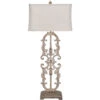 Madison 43 Inch 150 Watt Antique White Iron Table Lamp Portable Light -Crestview cvaer1194 lg 1