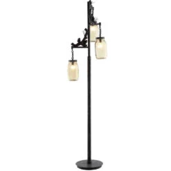 Fire Catcher 66 Inch 15 Watt Rustic Metal And Resin Rustic Floor Lamp Portable Light