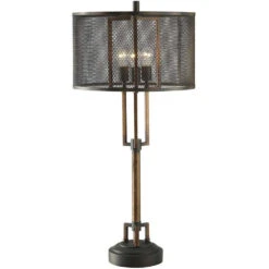 Winchester 39 Inch 60 Watt Copper And Iron Table Lamp Portable Light