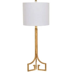 Lux 34 Inch 150 Watt Gold Leaf Table Lamp Portable Light