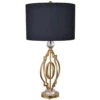 Shine 34 Inch 150 Watt Gold Leaf And Clear Table Lamp Portable Light -Crestview cvaer898 lg