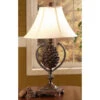 Pine Creek 31 Inch 100 Watt Bison Brown Accent Lamp Portable Light -Crestview cvamp341 lg 1