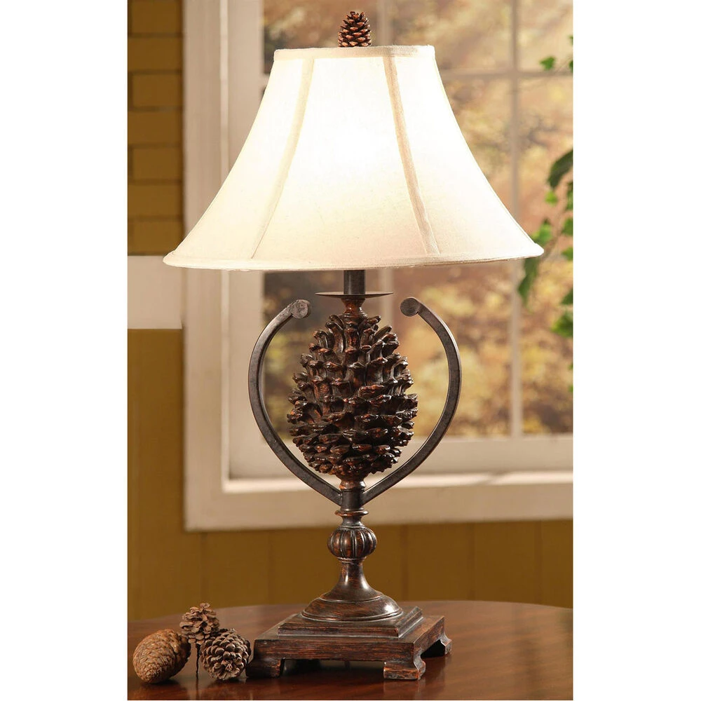 Pine Creek 31 Inch 100 Watt Bison Brown Accent Lamp Portable Light 3 Pine Creek 31 Inch 100 Watt Bison Brown Accent Lamp Portable Light