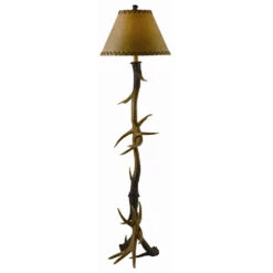 Trophy 66 Inch 150 Watt Resin Natural Antler Floor Lamp Portable Light