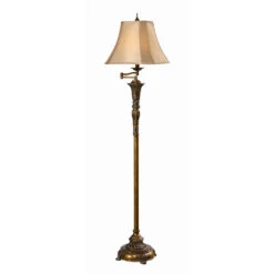 Tyler 61 Inch 100 Watt Oriental Gold Floor Lamp Portable Light