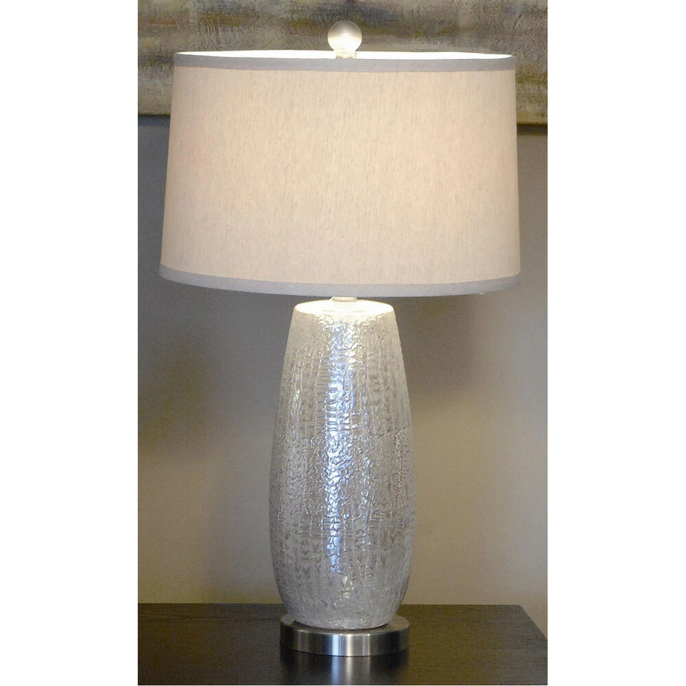 Melrose 29 Inch 150 Watt Textured Silver And Nickel Table Lamp Portable Light 3 Melrose 29 Inch 150 Watt Textured Silver And Nickel Table Lamp Portable Light