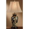 Windham 29 Inch 150 Watt Black And Green And Cinnamon Table Lamp Portable Light -Crestview cvap1357 lg