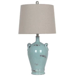 Casa 29 Inch 150 Watt Sea Blue Table Lamp Portable Light
