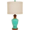 Napa 27 Inch 150 Watt Distressed Turquoise And Brown Table Lamp Portable Light -Crestview cvap1768b lg 1