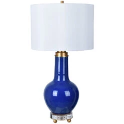 Penta 32 Inch 150 Watt Royal Blue And Gold Table Lamp Portable Light