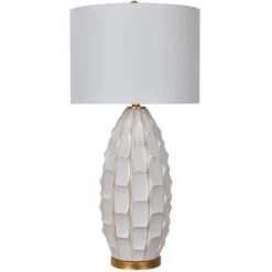 Cambridge 35 Inch 150 Watt White Washed Table Lamp Portable Light