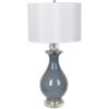 Francis 33 Inch 150 Watt Blue Crackle And Crystal Table Lamp Portable Light