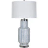 Fullbright 34 Inch 150.00 Watt Blue And White And Chrome Table Lamp Portable Light 1 Fullbright 34 Inch 150.00 Watt Blue And White And Chrome Table Lamp Portable Light -Crestview cvap2187 1