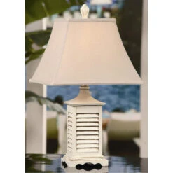 Seaside 23 Inch 60.00 Watt Gray Washed White Accent Lamp Portable Light