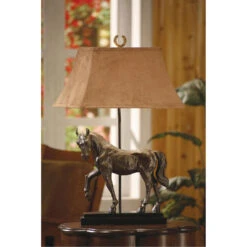 Horse Creek 30 Inch 100 Watt Resin Bronze Table Lamp Portable Light
