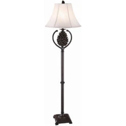 Pine Creek 63 Inch 150 Watt Bison Brown Floor Lamp Portable Light