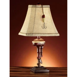 Outboard 20 Inch 40.00 Watt Red And Antique White Accent Lamp Portable Light