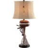Motor Boating 30 Inch 150 Watt Red And Antique White Table Lamp Portable Light -Crestview cvatp159 lg 1