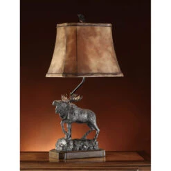 Majestic 32 Inch 100 Watt Bronze, Wood Table Lamp Portable Light