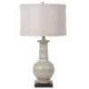 Darby 28 Inch 150 Watt Gray Washed Wood And Black Table Lamp Portable Light