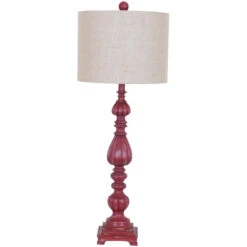 Slender Avian 35 Inch 150 Watt Antique Red Table Lamp Portable Light