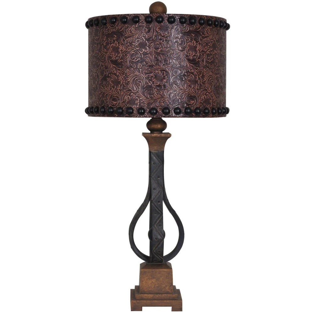 Rambler 34 Inch 150 Watt Antique Iron And Brown Table Lamp Portable Light 3 Rambler 34 Inch 150 Watt Antique Iron And Brown Table Lamp Portable Light