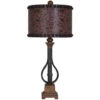 Rambler 34 Inch 150 Watt Antique Iron And Brown Table Lamp Portable Light -Crestview cvaup994 lg