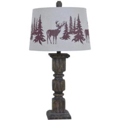Hunt 29 Inch 150 Watt Resin Walnut Table Lamp Portable Light