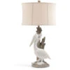 Pelican 39 Inch 150.00 Watt White Washed And Sand Stone Table Lamp Portable Light -Crestview cvavp1025 1