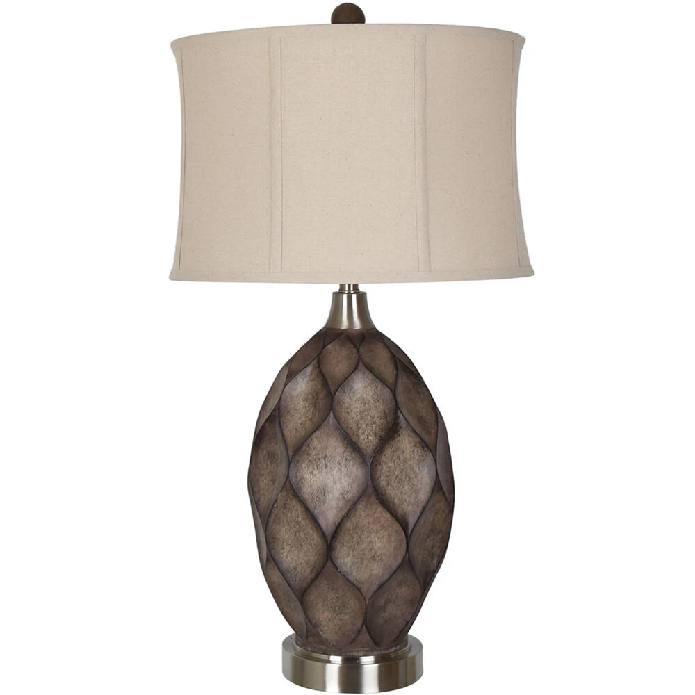 Kimball 34 Inch 150.00 Watt Carved Wood And Nickel Table Lamp Portable Light 3 Kimball 34 Inch 150.00 Watt Carved Wood And Nickel Table Lamp Portable Light
