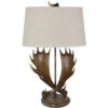 Moose Run 32 Inch 150.00 Watt Handfinished Brown And White Table Lamp Portable Light -Crestview cvavp1395 lg 1