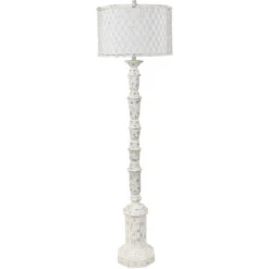 Para 61 Inch 150.00 Watt Handfinished White Wash Floor Lamp Portable Light