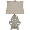 Sarah 27 Inch 100 Watt Rustic White Washed Table Lamp Portable Light -Crestview cvavp283 lg