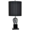 Black Skull 27 Inch 150 Watt Black And Black Mercury Table Lamp Portable Light