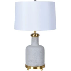 Stone 27 Inch 150 Watt Concrete Table Lamp Portable Light