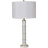 Marble Column 30 Inch 150 Watt White And Brass Table Lamp Portable Light 2 Marble Column 30 Inch 150 Watt White And Brass Table Lamp Portable Light -Crestview cvavp614 lg 1