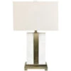 Steart 28 Inch 150 Watt Alabaster And Brass Table Lamp Portable Light -Crestview cvavp655 lg 1