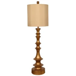 Langston 52 Inch 150 Watt Gold Leaf Table Lamp Portable Light