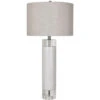 Sheffield 32 Inch 150 Watt White And Crystal Table Lamp Portable Light -Crestview cvavp718 lg 1