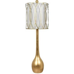 Carrington 39 Inch 150 Watt Gold Leaf Table Lamp Portable Light