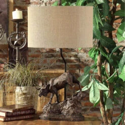 Moose Trail 30 Inch 100 Watt Antique Bronze Table Lamp Portable Light